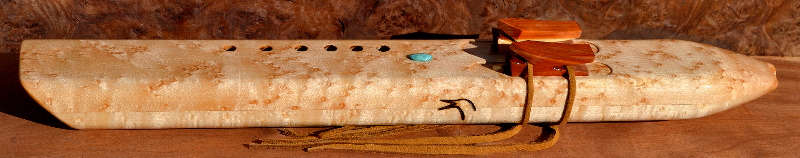 Native American Birds Eye Maple Drone Flute by Laughing Crow